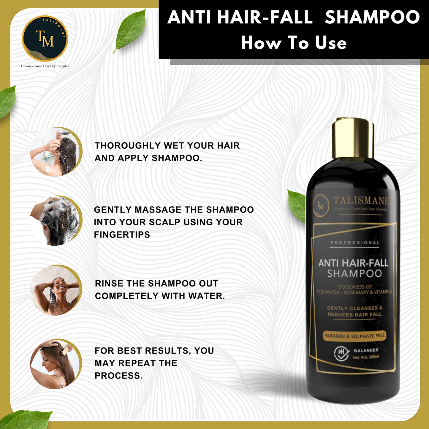 TALISMANE PROFESSIONAL ANTI HAIRFALL SHAMPOO (200ml)