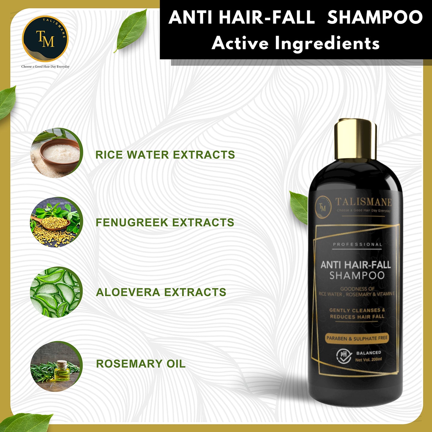 TALISMANE PROFESSIONAL ANTI HAIRFALL SHAMPOO (200ml)