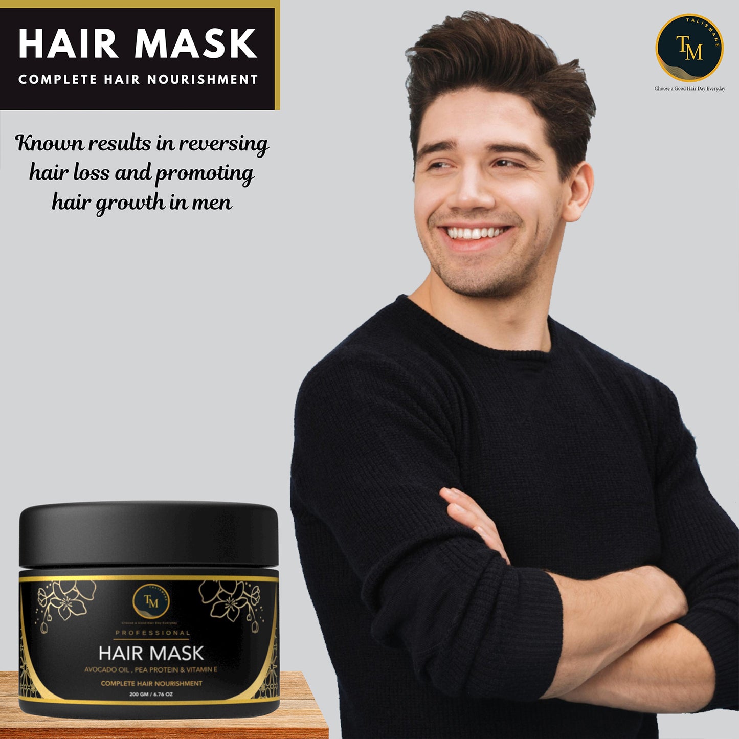 VEGAN HAIR MASK FOR DRY , FRIZZY, COLORED & TREATED HAIR