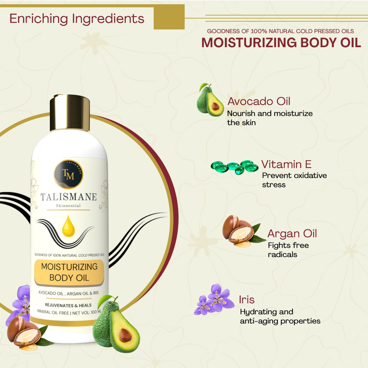 MOISTURISING BODY OIL (100 ml)- TALISMANE SKINSENTIAL