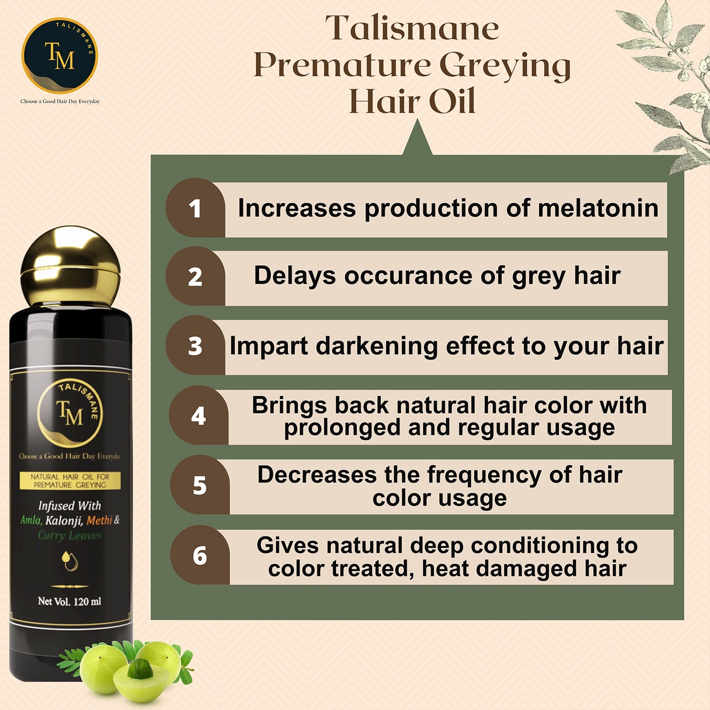 PREMATURE GREYING FIGHTER HAIR OIL (120 ML)